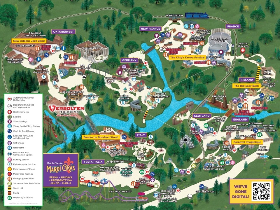 Busch Gardens Williamsburg Mardi Gras 2026 Map