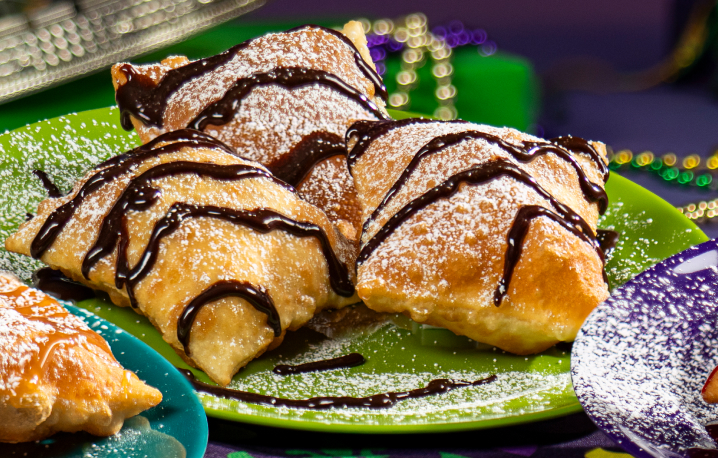 Chocolate drizzled beignets