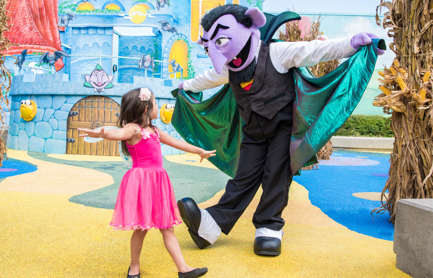 The count and a child dressed as a ballerina