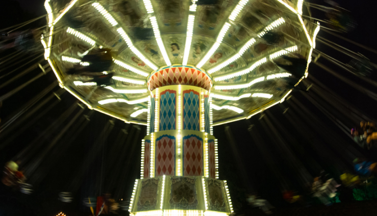 Swing ride at night