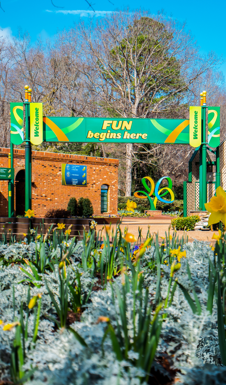 Busch Gardens Williamsburg park entrance.