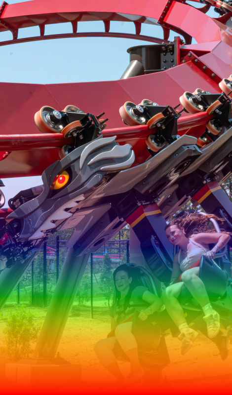 People riding The Big Bad Wolf: The Wolf's Revenge at Busch Gardens Williamsburg