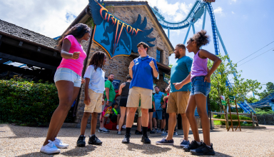 Family on a VIP tour at Busch Gardens Williamsburg