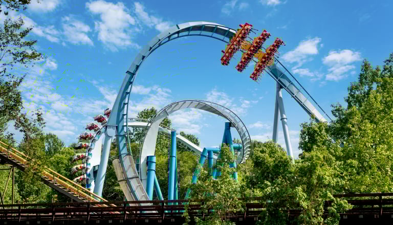 Griffin and Alpengeist at Busch Gardens WIlliamsburg