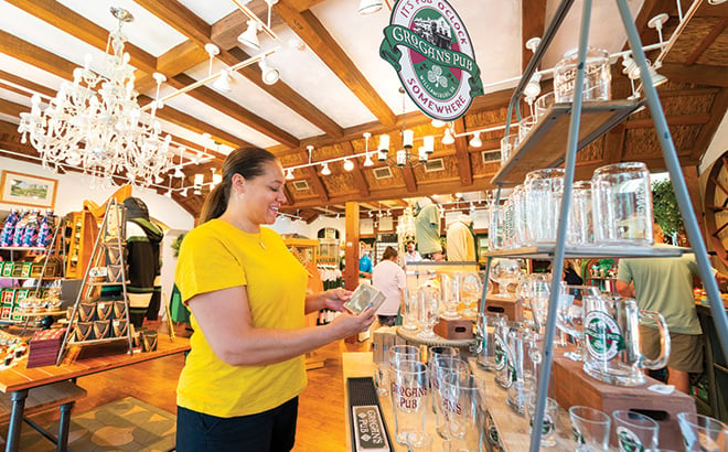 A woman merchandise shopping