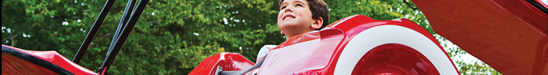 Child riding Der Roto Baron at Busch Gardens Williamsburg