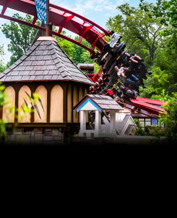 Red inverted roller coaster