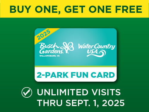Busch Gardens Williamsburg & Water Country USA 2-Park Fun Card
