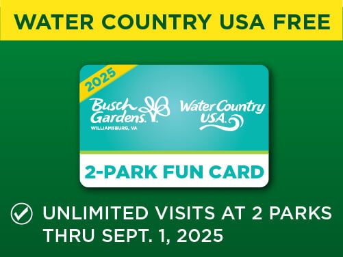 Busch Gardens Williamsburg & Water Country USA 2-Park Fun Card