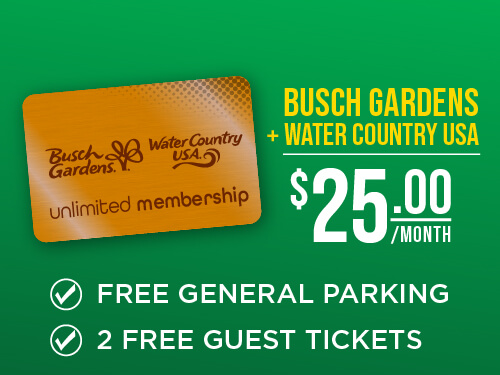 Busch Gardens & Water Country USA 2-Park Unlimited Membership