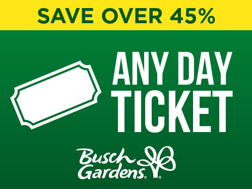 Busch Gardens Williamsburg Any Day Ticket