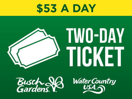 Busch Gardens Williamsburg & Water Country USA Two-Day Ticket
