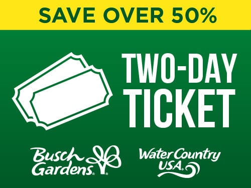 Busch Gardens Williamsburg & Water Country USA Two-Day Ticket