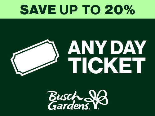Busch Gardens Williamsburg Any Day Ticket