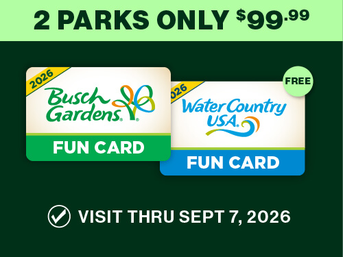 Busch Gardens & Water Country USA 2-Park Fun Card