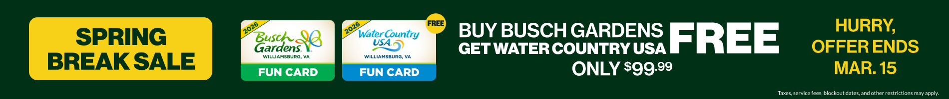 Buy Busch Gardens Get Water Country USA FREE Only $99.99