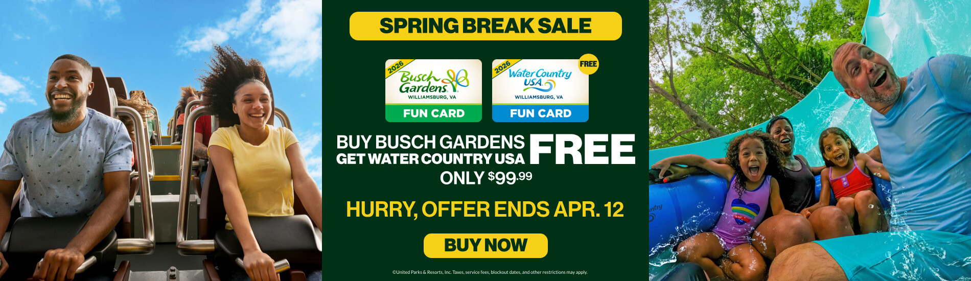 Buy Busch Gardens Get Water Country USA FREE Only $99.99