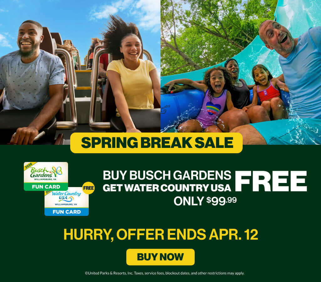 Buy Busch Gardens Get Water Country USA FREE Only $99.99