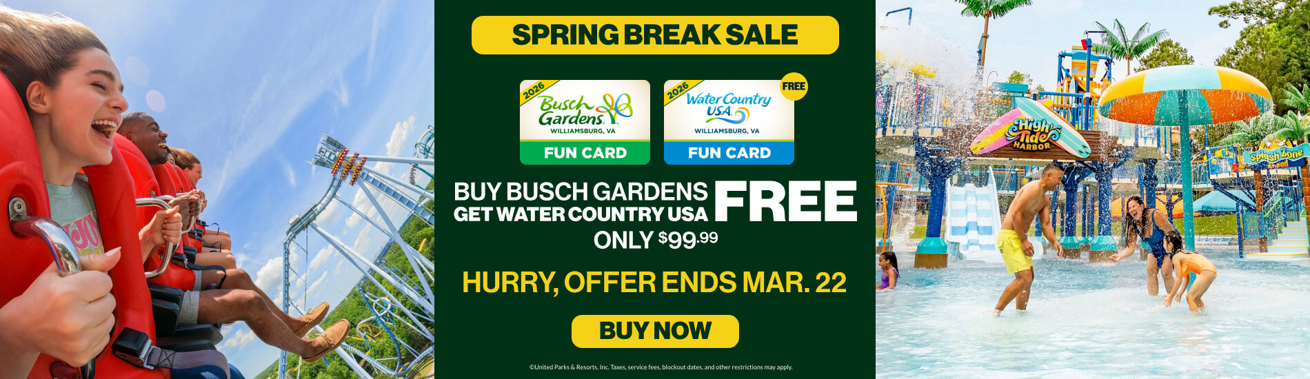 Buy Busch Gardens Get Water Country USA FREE Only $99.99