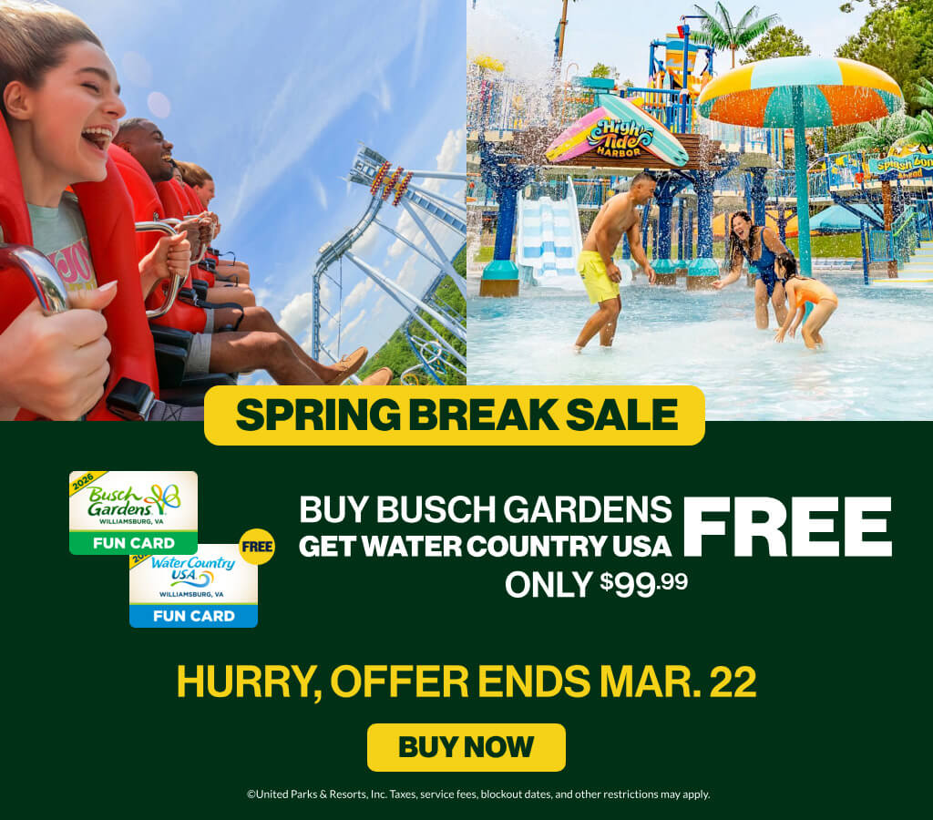 Buy Busch Gardens Get Water Country USA FREE Only $99.99