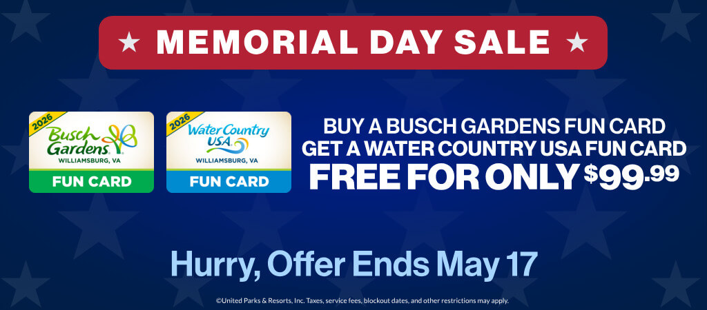 Buy A Busch Gardens Fun Card Get A Water Country USA Fun Card FREE Only $99.99