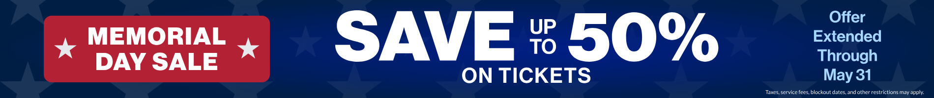 Save up to 50% on Tickets