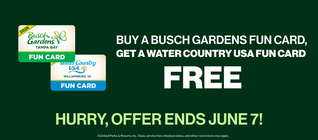 Buy A Busch Gardens Fun Card Get A Water Country USA Fun Card FREE
