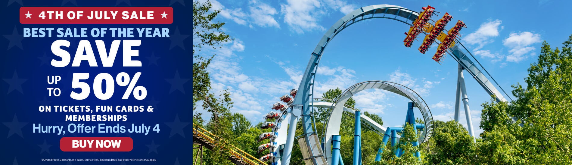 4th of July Sale: Save up to 50% on Tickets, Fun Cards & Memberships