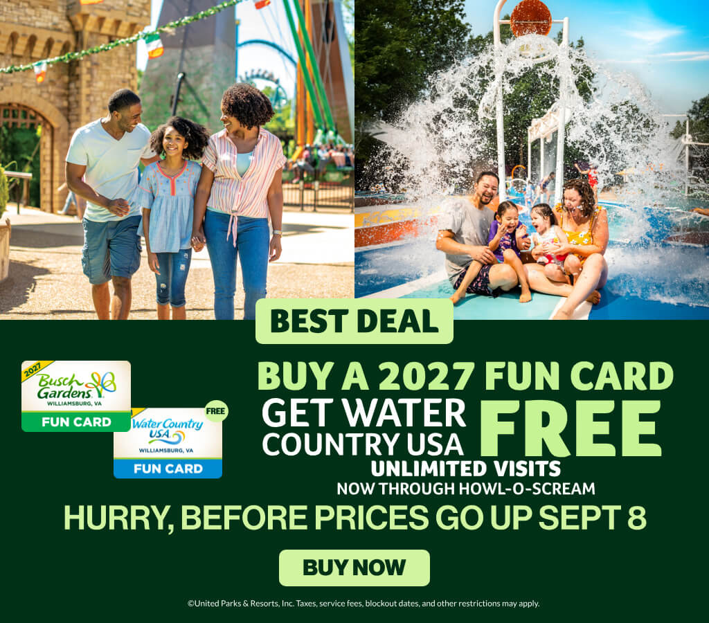 Best Deal! Buy A 2027 Fun Card, Get Water Country USA Free! Unlimited Visits Now Through Howl-O-Scream!