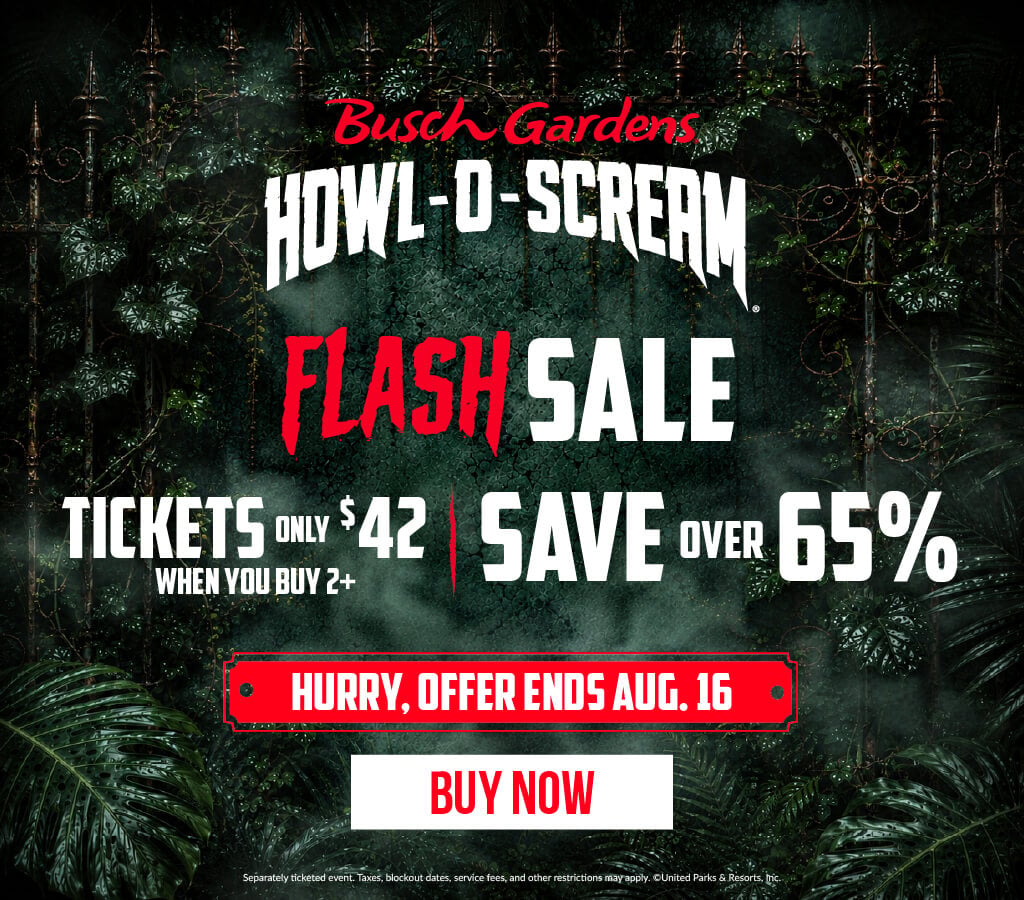 Howl-O-Scream Flash Sale:  Save over 65% | Tickets only $42 when you buy 2+