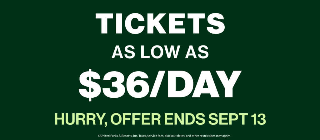 Tickets as low as $36/day