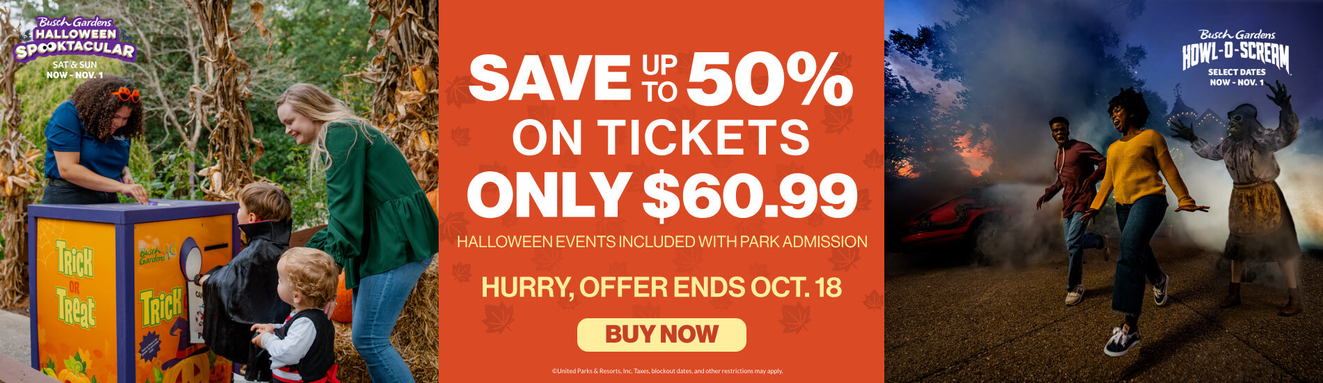 Save up to 50% on Tickets Only $60.99
