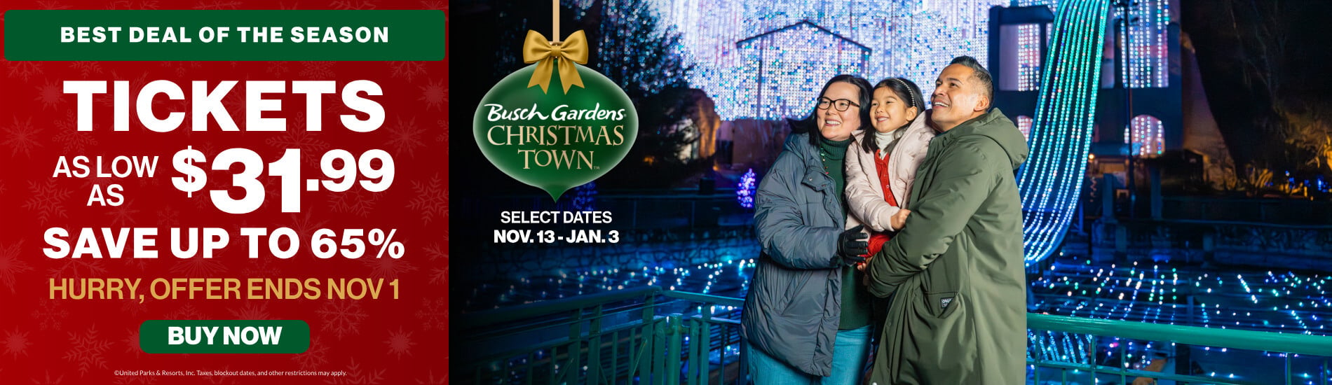 Tickets as low as $31.99 | Save up to 65%