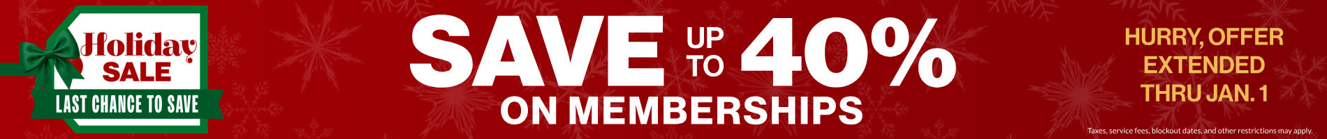 Holiday Sale: Save up to 40% on Memberships