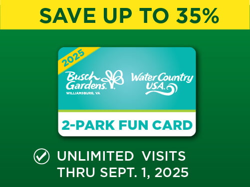 Busch Gardens Williamsburg & Water Country USA 2-Park Fun Card