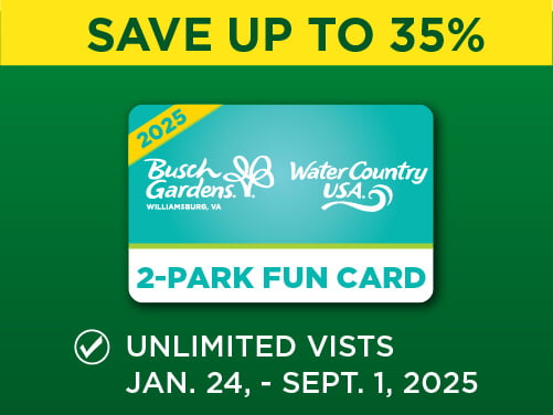 Busch Gardens Williamsburg & Water Country USA 2-Park Fun Card