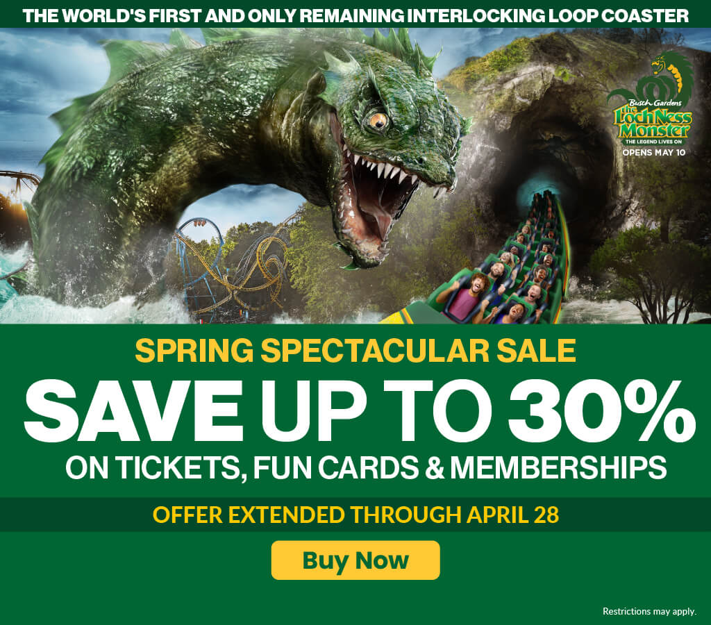 Busch Gardens & Water Country USA Spring Spectacular Sale