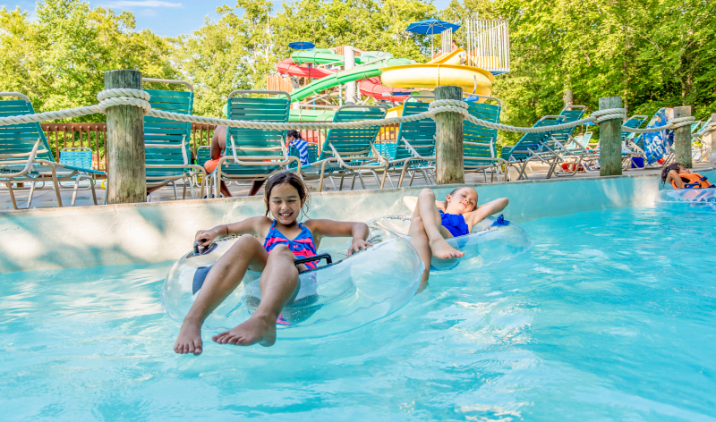 People in a lazy river