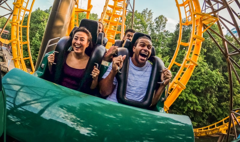 Members enjoying First to Ride Access on Loch Ness Monster at Busch Gardens Williamsburg.
