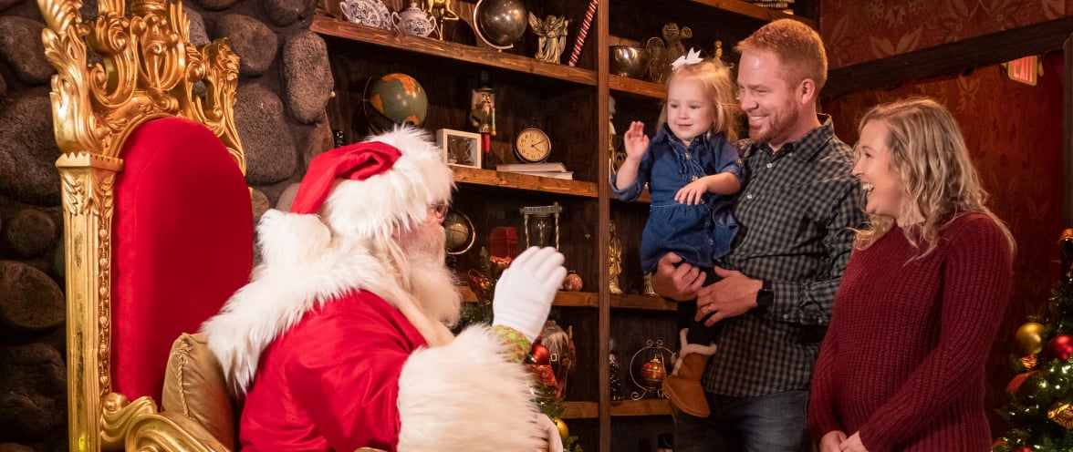 Meet Santa at Busch Gardens Williamsburg Christmas Town.