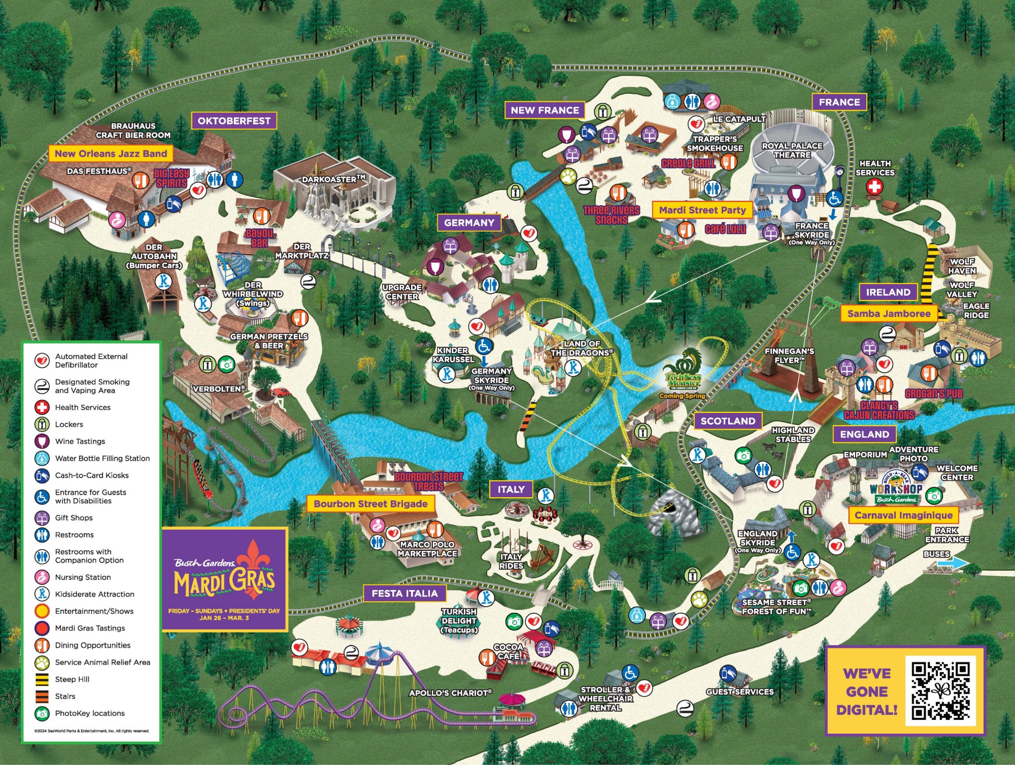 Theme Park Map Busch Gardens Williamsburg