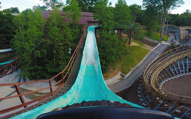Take a ride down our log flume in New France