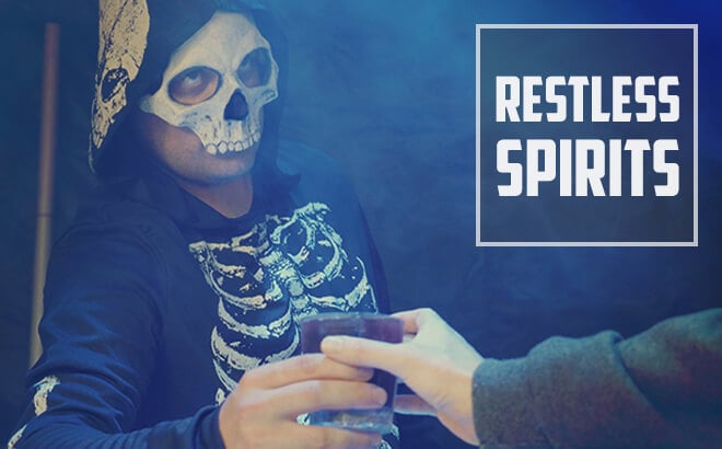 Restless Spirits bar at Halloween event Howl-O-Scream