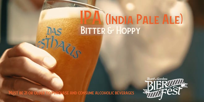 IPA (India Pale Ale) being poured at Busch Gardens Bier Fest