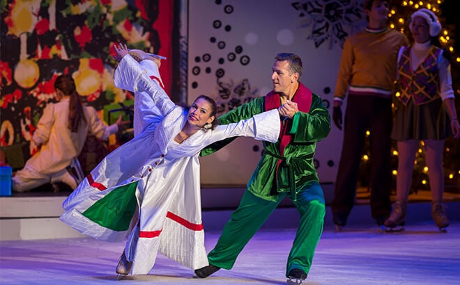 Elvis Stojko and Gladys performing in Busch Gardens Christmas Town 'Twas That Night ice show
