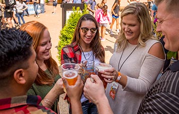 Guests enjoying a beer at Bier Fest