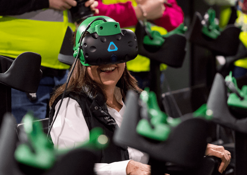 Wearing Battle For Eire's VR headset