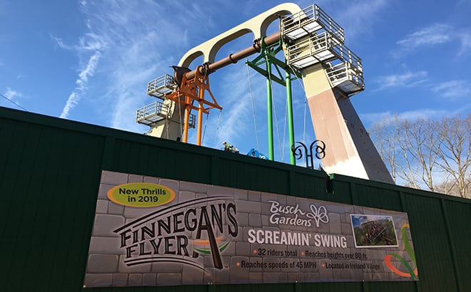 Finnegan's Flyer, an Extreme Swing, coming to Busch Gardens May 2019