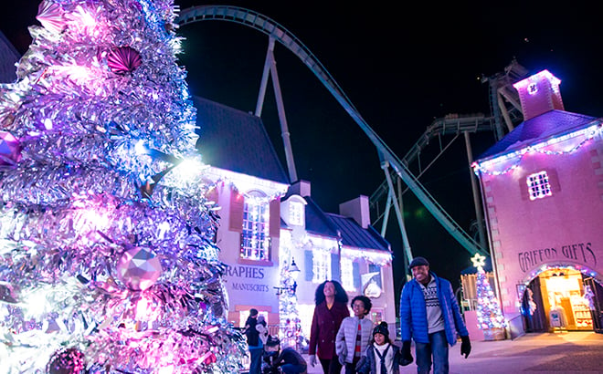 12 days of Christmas Trees in France during Christmas Town at Busch Gardens Williamsburg