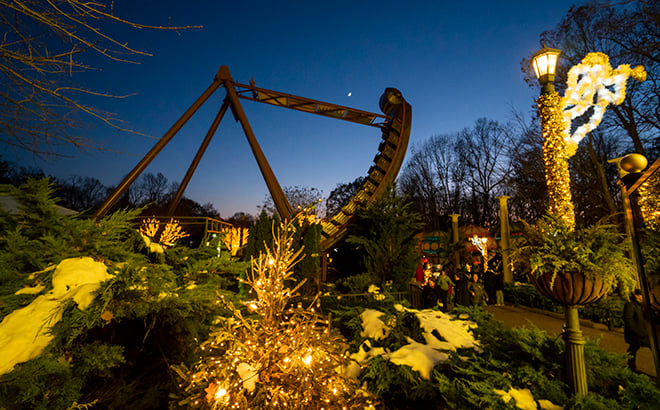 Italy Gardens during Christmas Town at Busch Gardens Williamsburg